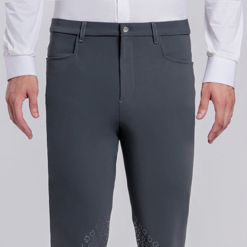 Cavalleria Toscana Herren Reithose Knie Grip Charcoal Grey Detail
