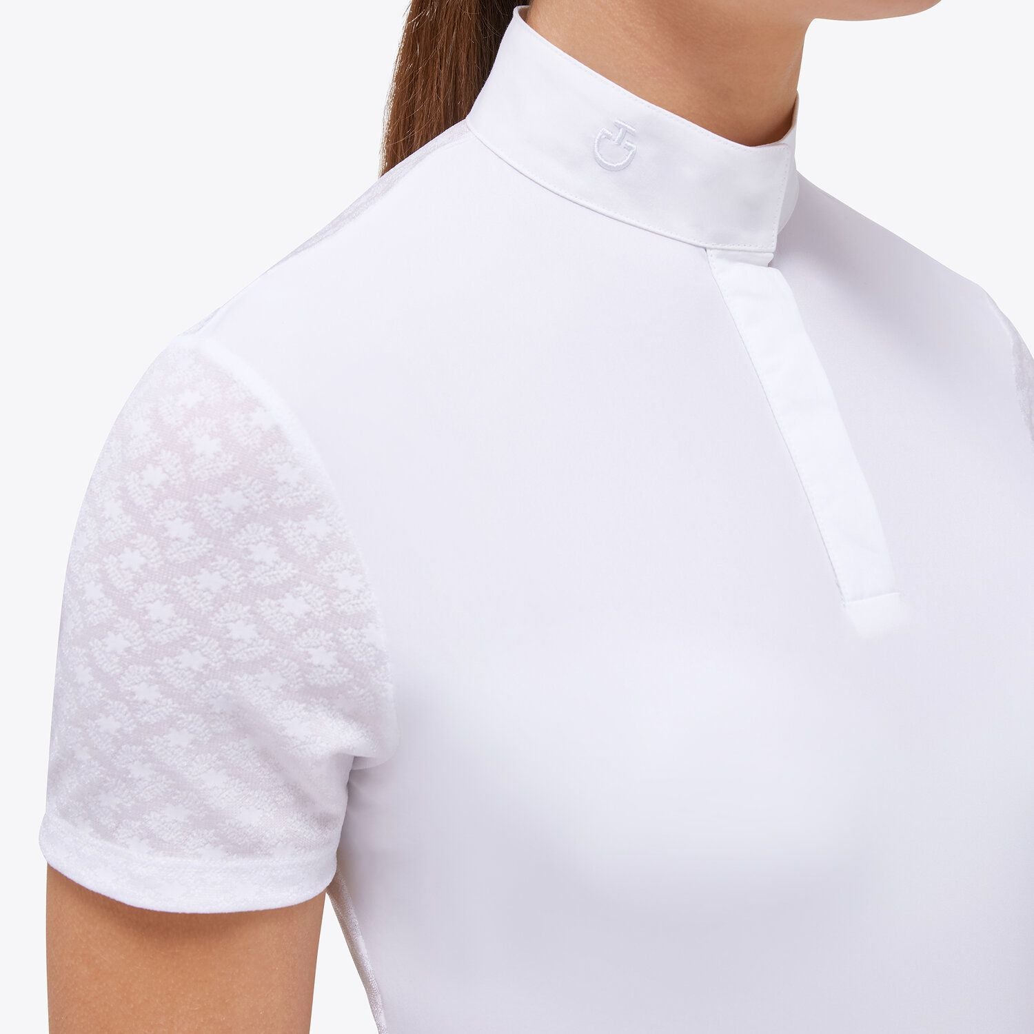Women's Competition Sheer Jacquard Polo Shirt - White