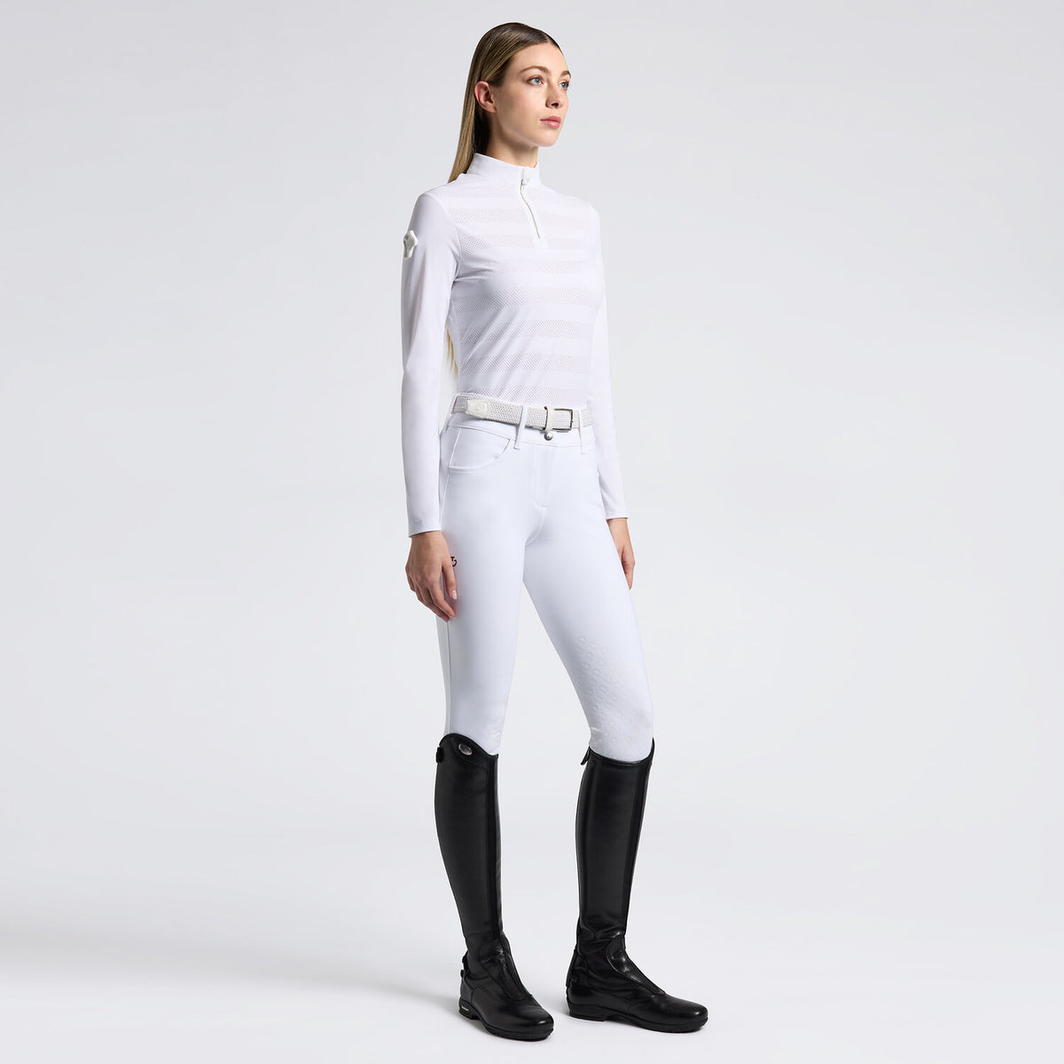 Cavalleria Toscana Damen Trainingspolo technisch Weiß