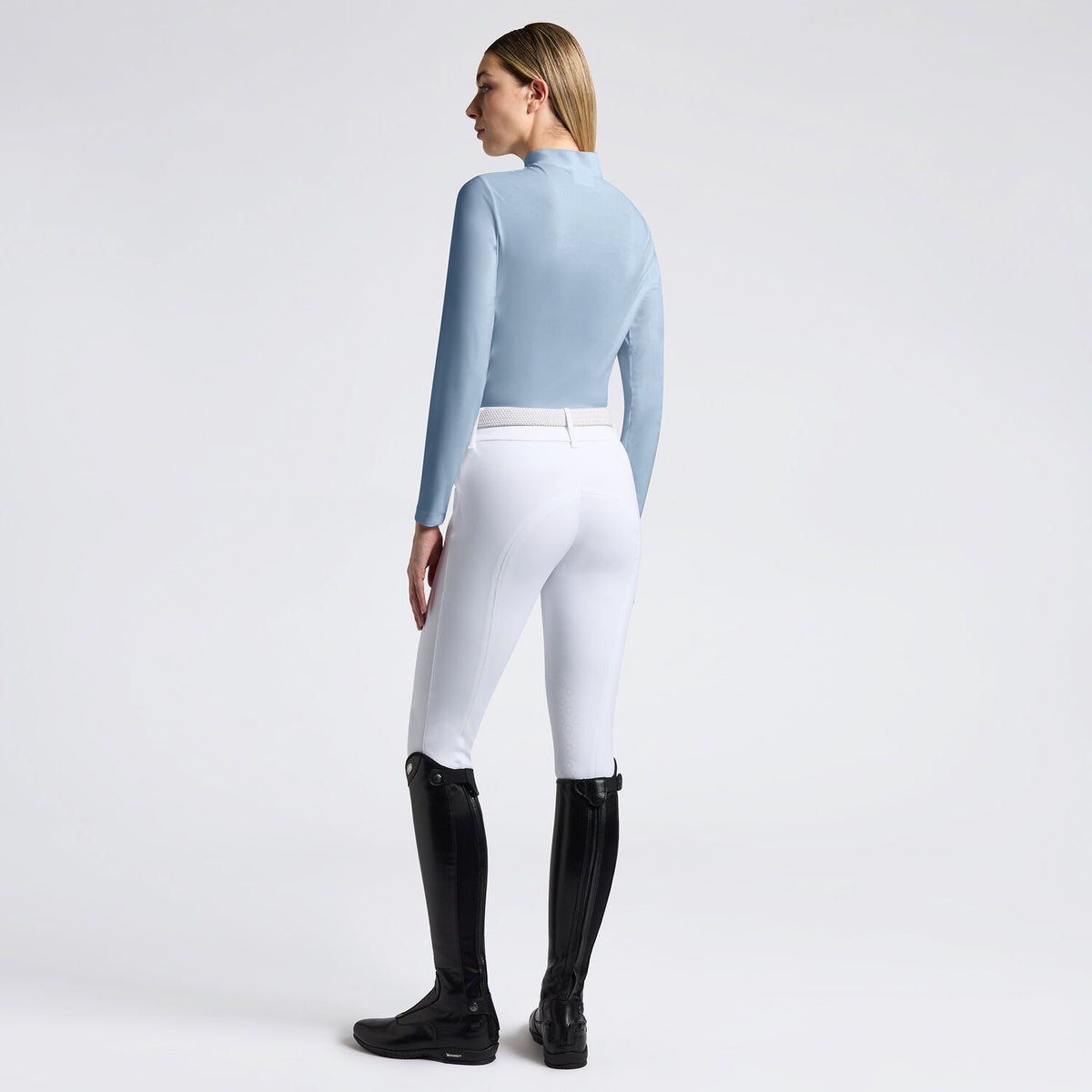 Cavalleria Toscana Damen Funktionspolo Blue Fog Rückansicht