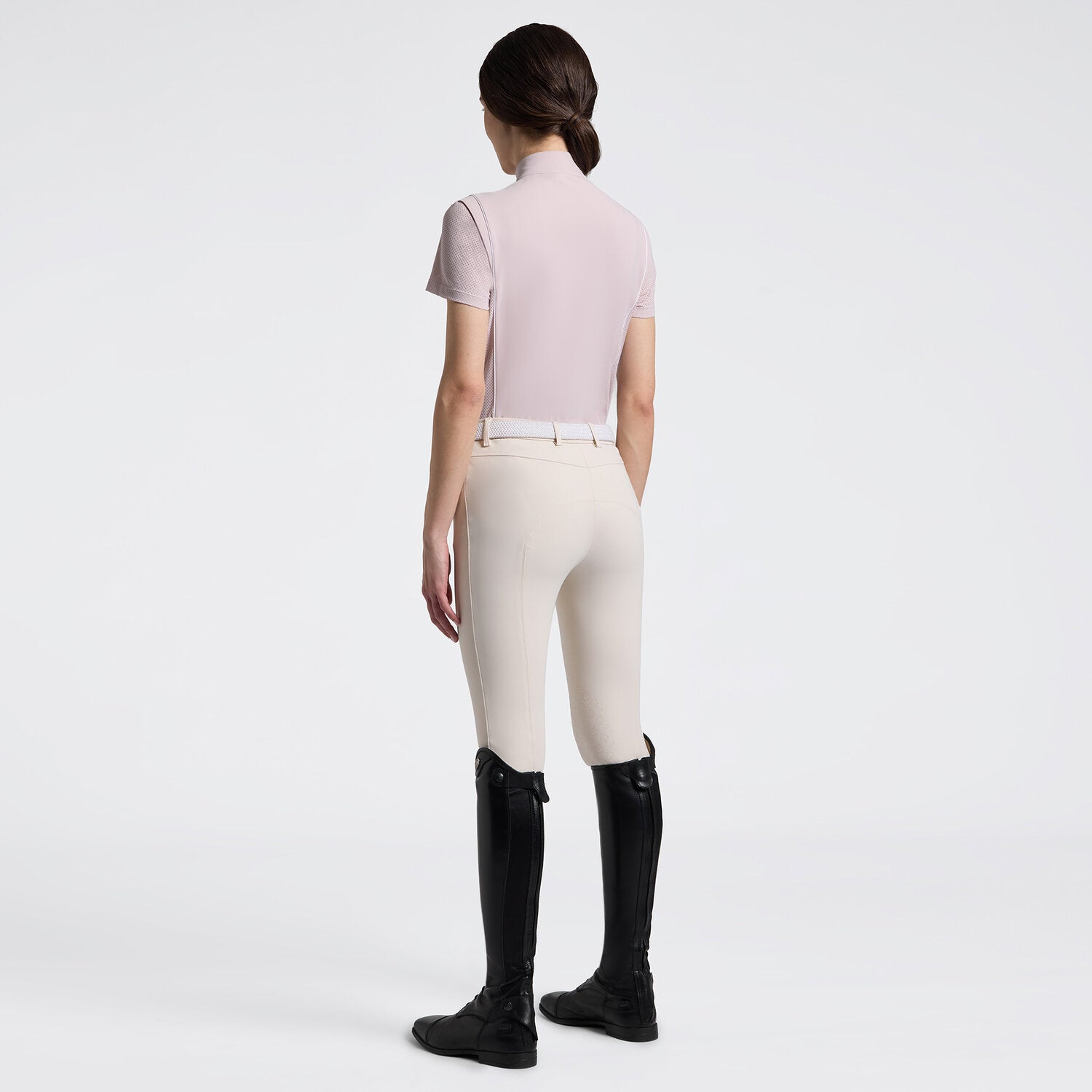 Cavalleria Toscana Damen Trainingspolo Kurzarm – Violet Ice/Weiß