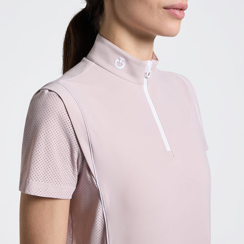 Cavalleria Toscana Damen Trainingspolo Kurzarm – Violet Ice/Weiß