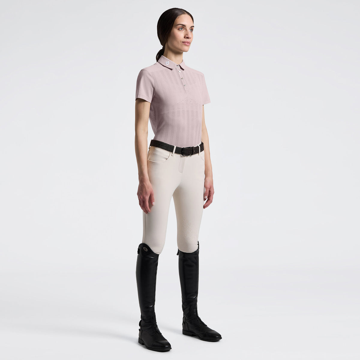 Cavalleria Toscana Damen Trainingspolo Kurzarm – Violet Ice