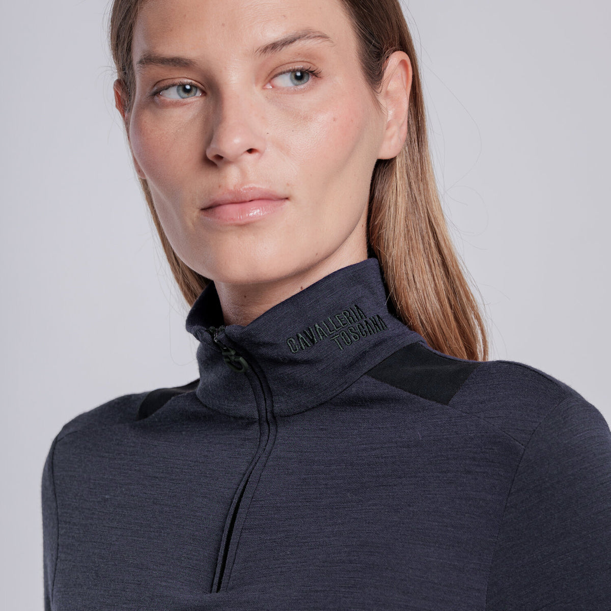 Cavalleria Toscana Damen Wollpolo Navy Rückansicht