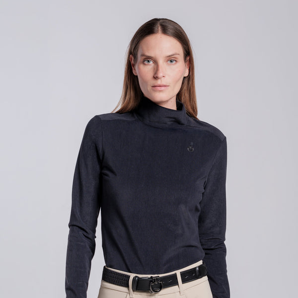 Cavalleria Toscana Damen Fleecepolo Schwarz Rückansicht