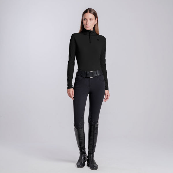 Cavalleria Toscana Damen Trainingspolo Jersey Schwarz