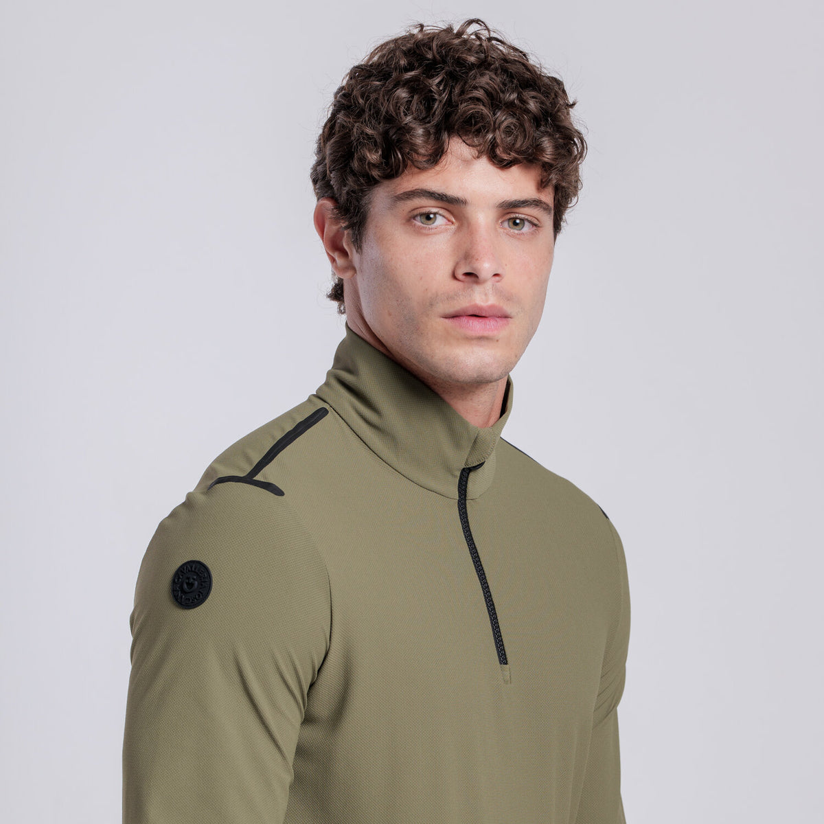 Cavalleria Toscana Herren Polo Stehkragen Winter Moss Rückansicht