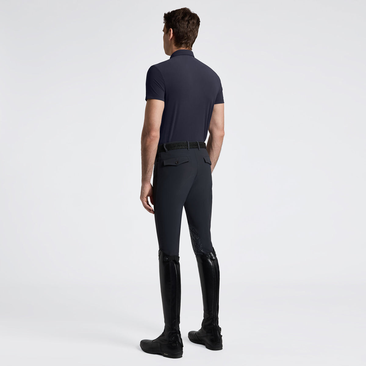 Cavalleria Toscana Herren Trainingspolo – Navy, Rückansicht