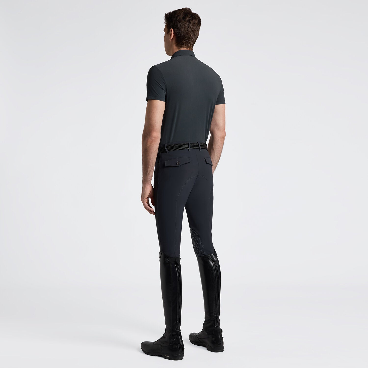Cavalleria Toscana Herren Trainingspolo Kurzarm – Anthrazit