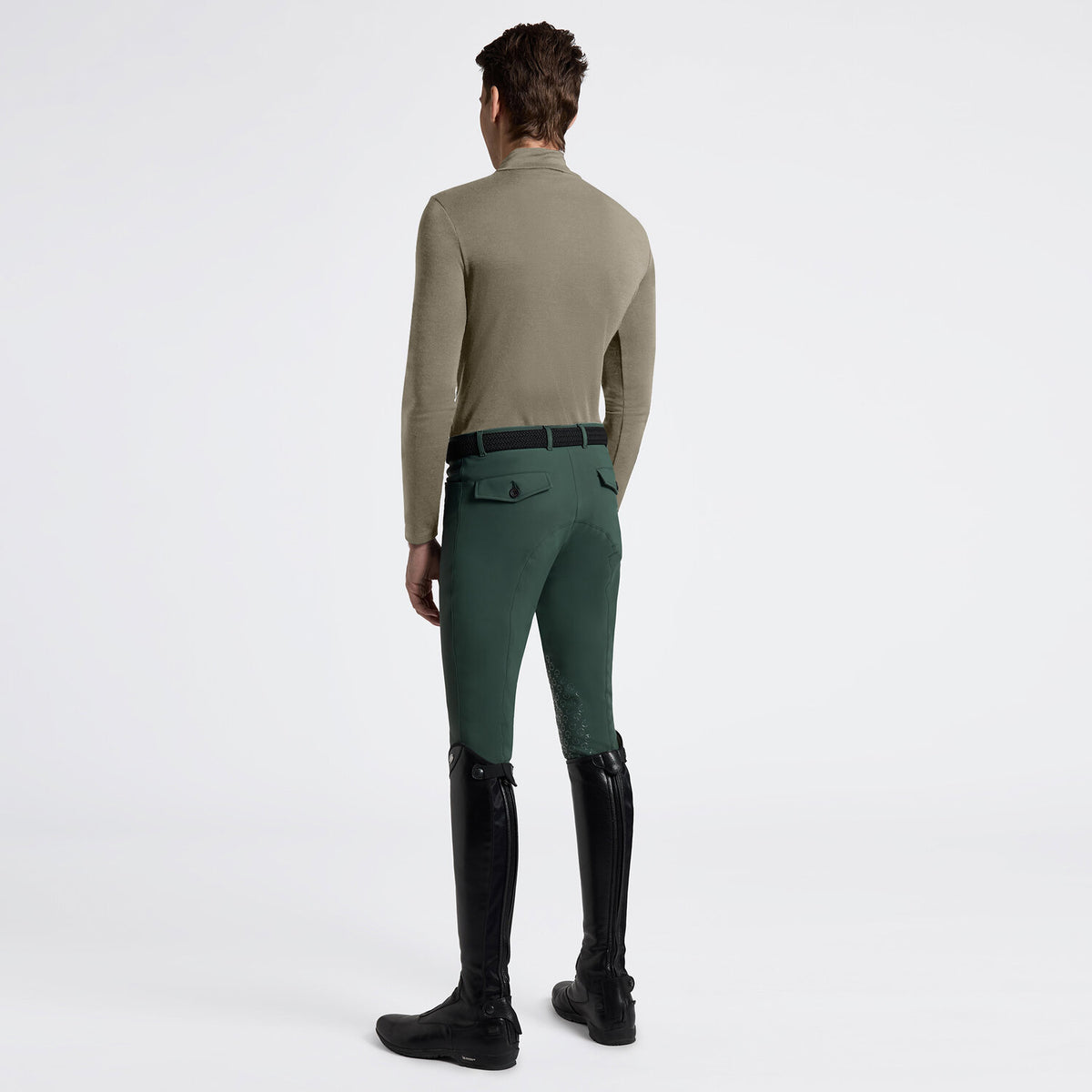 Cavalleria Toscana Herren Wollshirt Halfzip Foliage Green Rückansicht