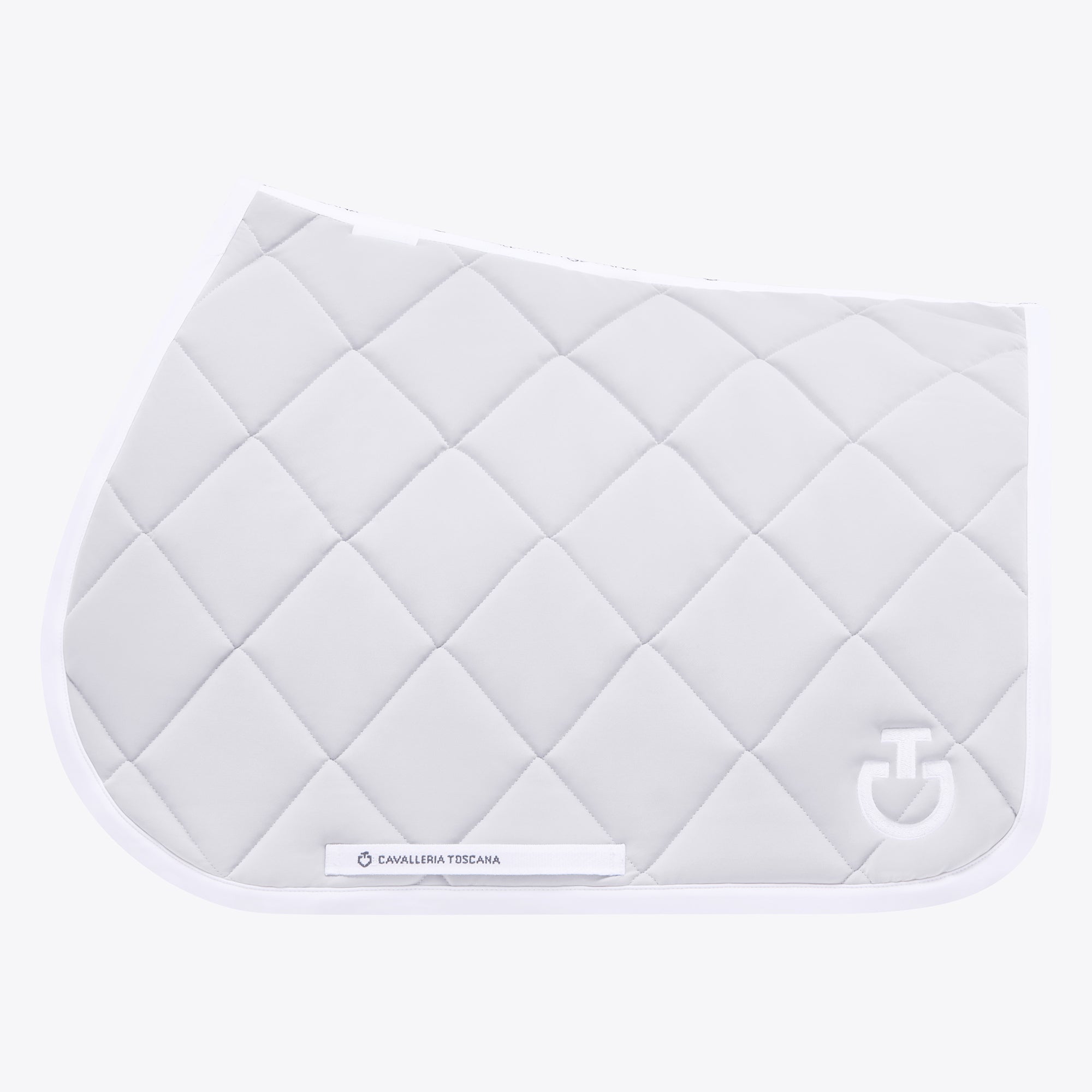 Diamond Quilted Jumping Saddle Blanket Light Grey/White