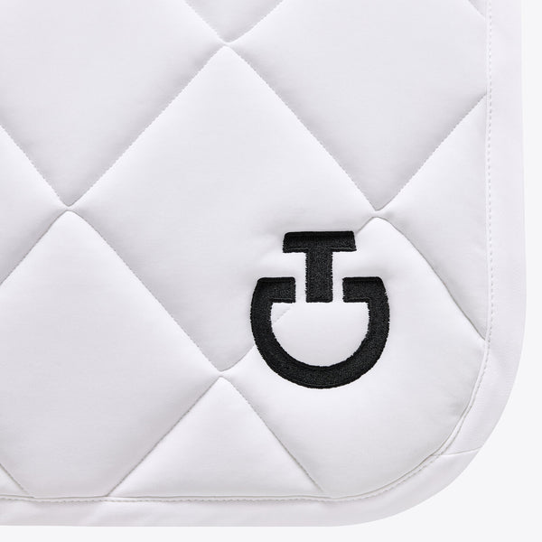 Cavalleria Toscana Dressurschabracke Weiß am Pferd
