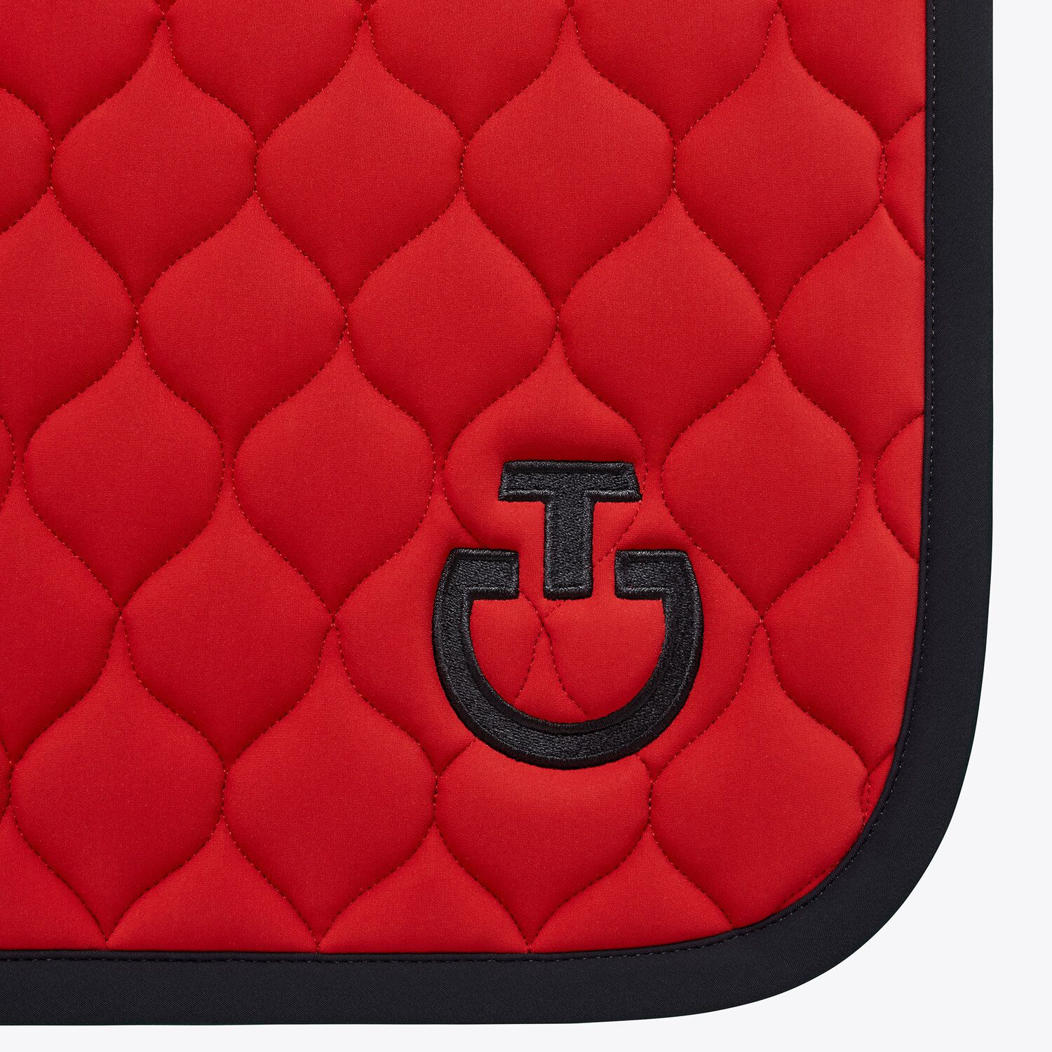 CIRCULAR QUILTED JERSEY JUMPING SADDLE PAD RED/BLACK