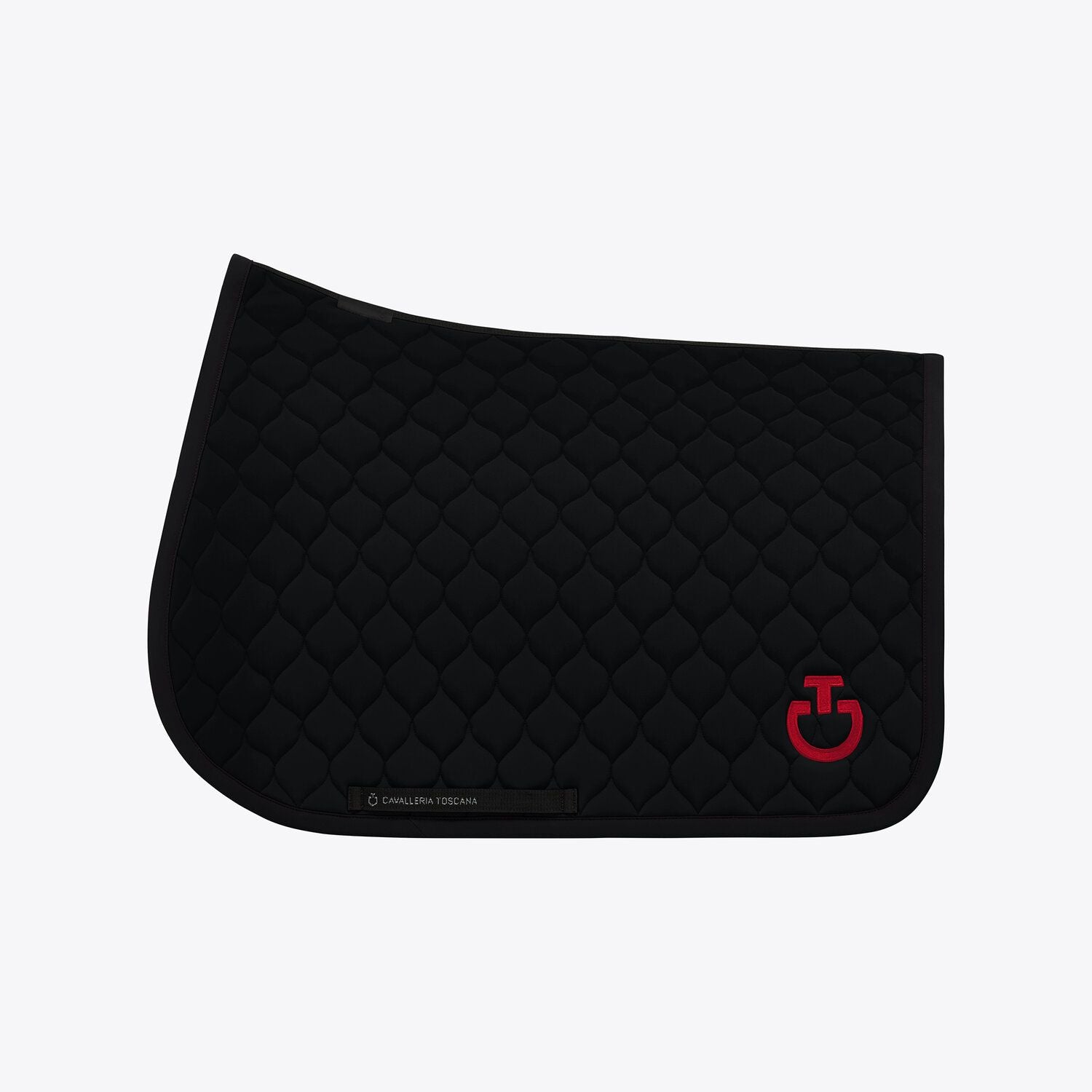 CIRCULAR QUILTED JERSEY JUMPING SADDLE PAD BLACK/RED