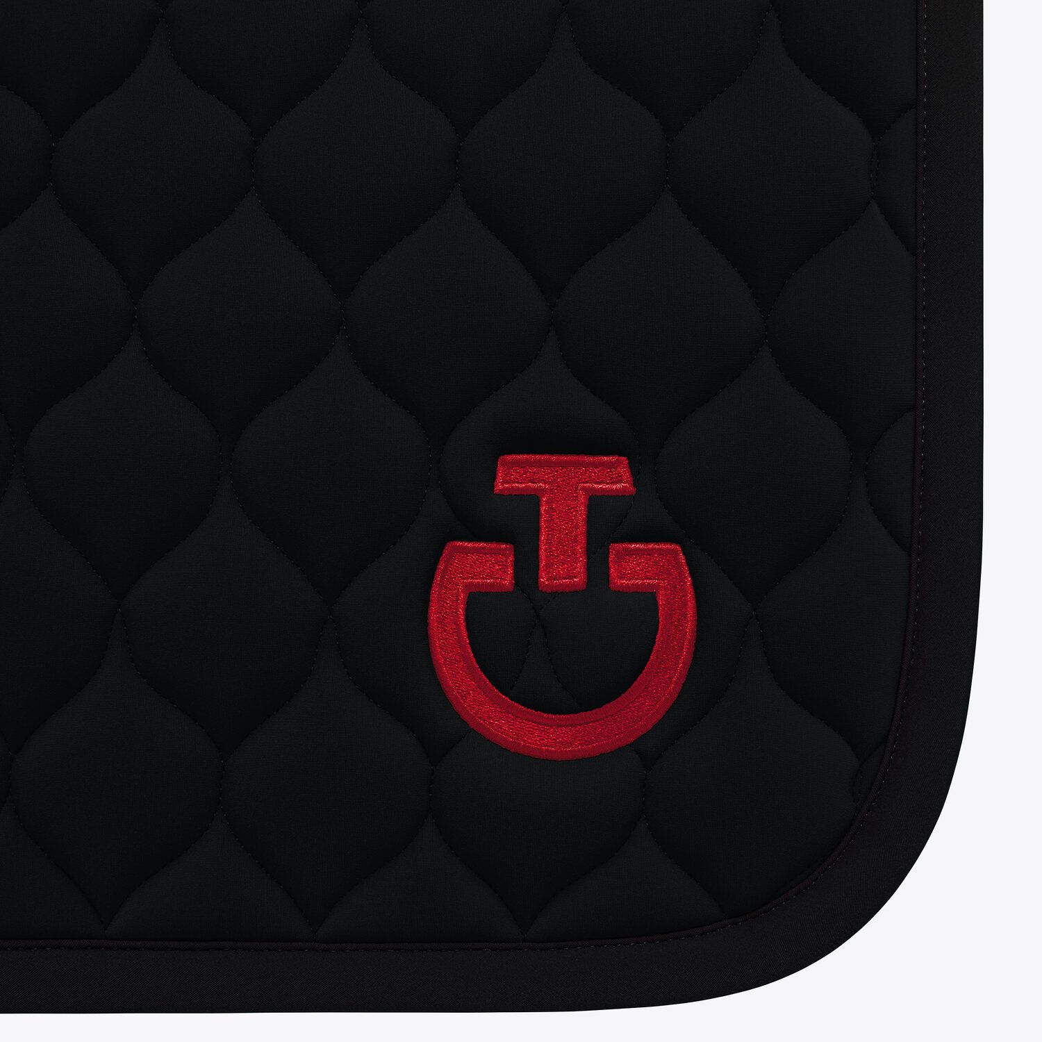 CIRCULAR QUILTED JERSEY JUMPING SADDLE PAD BLACK/RED