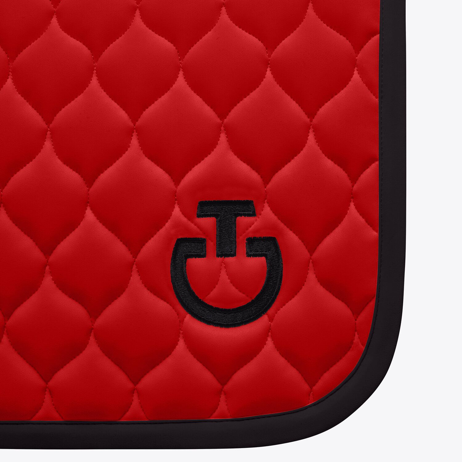 CIRCULAR QUILTED JERSEY DRESSAGE SADDLE PAD RED/BLACK