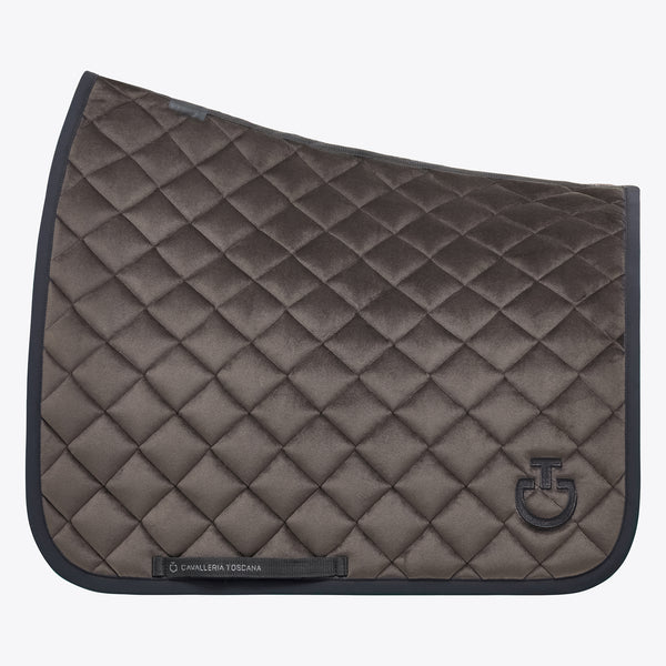 VELVET DRESSAGE SADDLE PAD DARK GREY