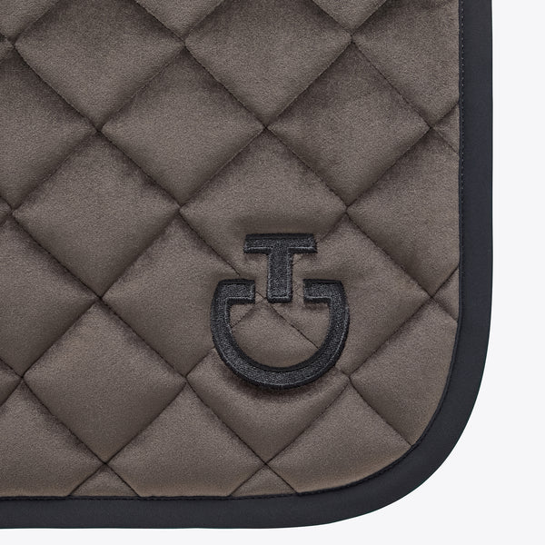 VELVET DRESSAGE SADDLE PAD DARK GREY