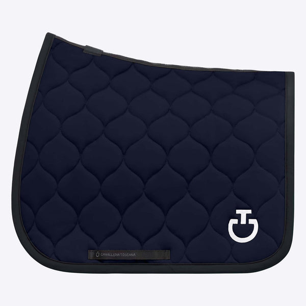 Cavalleria Toscana Dressurschabracke Kreissteppung Navy Ton in Ton
