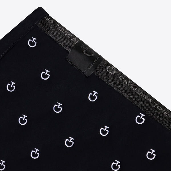 Cavalleria Toscana Springschabracke Logostickerei Schwarz Detail