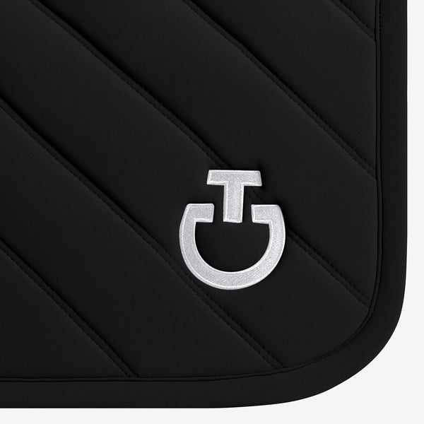 Cavalleria Toscana Springschabracke Längssteppung Schwarz Detail