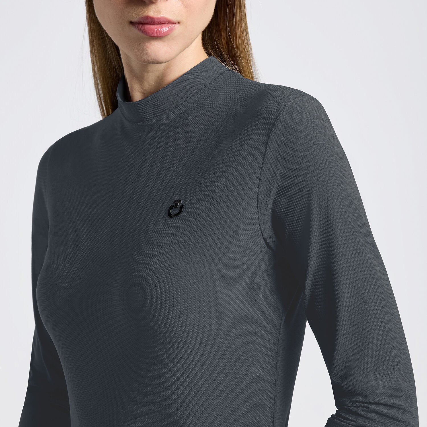 Cavalleria Toscana Damen Longsleeve Jersey mit Logo – Anthrazit