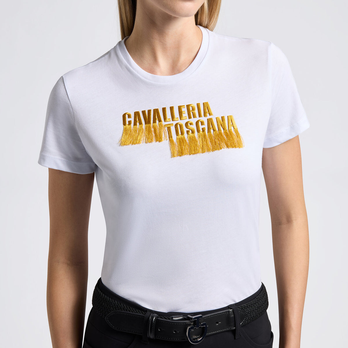 Cavalleria Toscana Damen Baumwollshirt Weiß Rückansicht