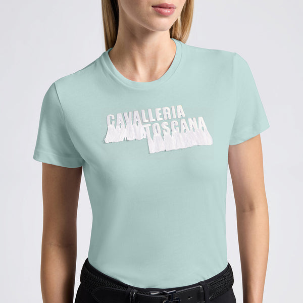 Cavalleria Toscana Damen Baumwollshirt Light Teal Green Rückansicht