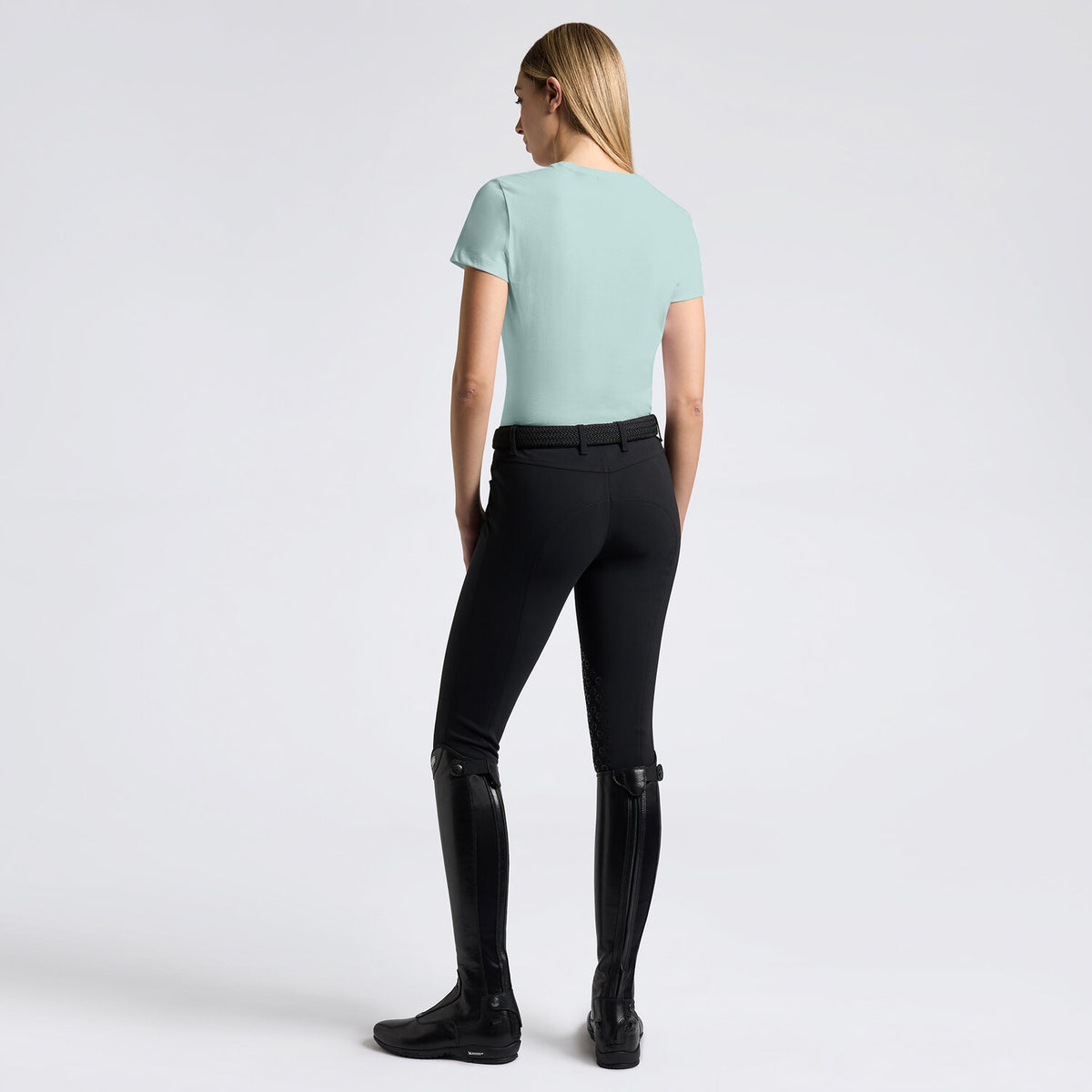 Cavalleria Toscana Damen Baumwollshirt Light Teal Green Detail