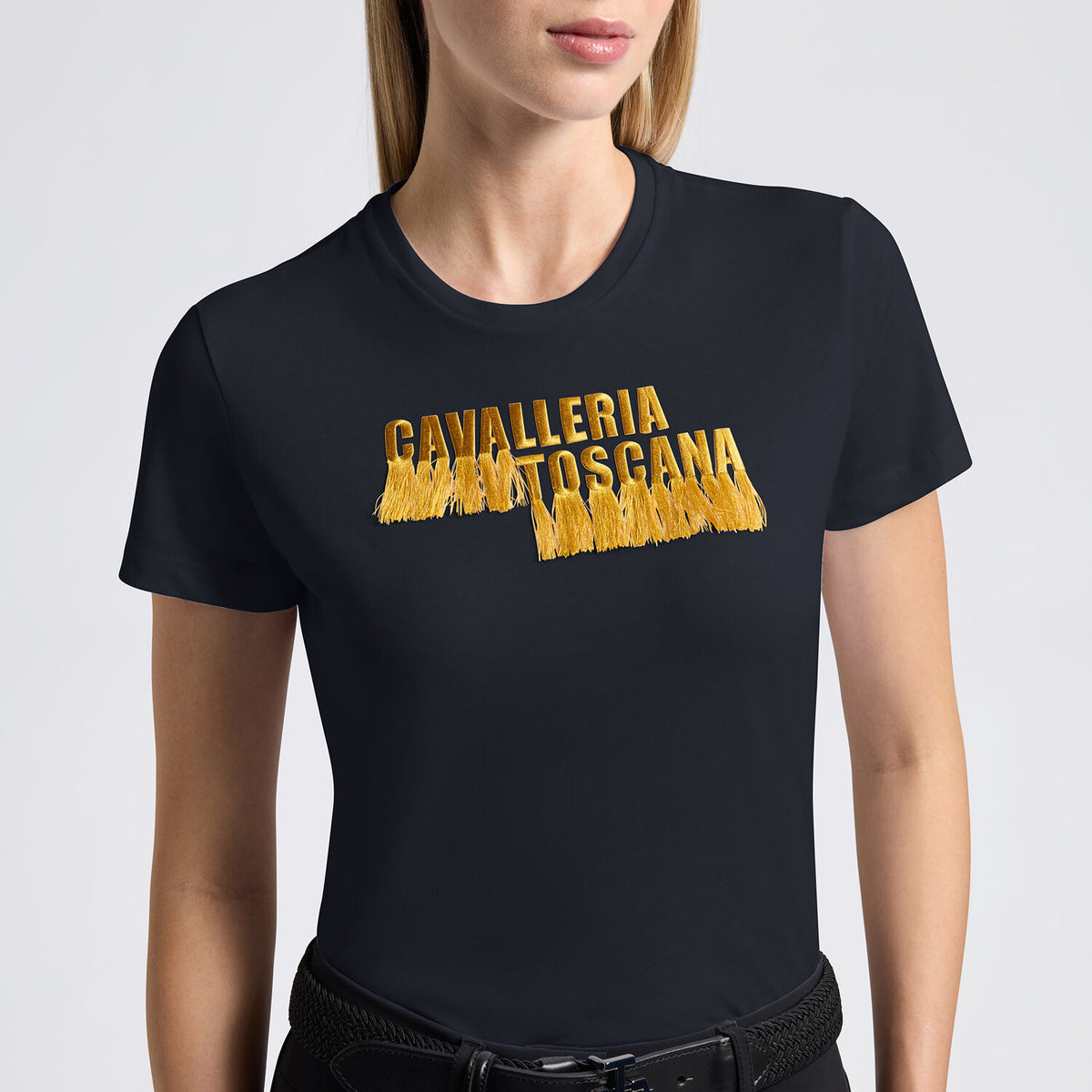 Cavalleria Toscana Damen Baumwollshirt Navy Rückansicht