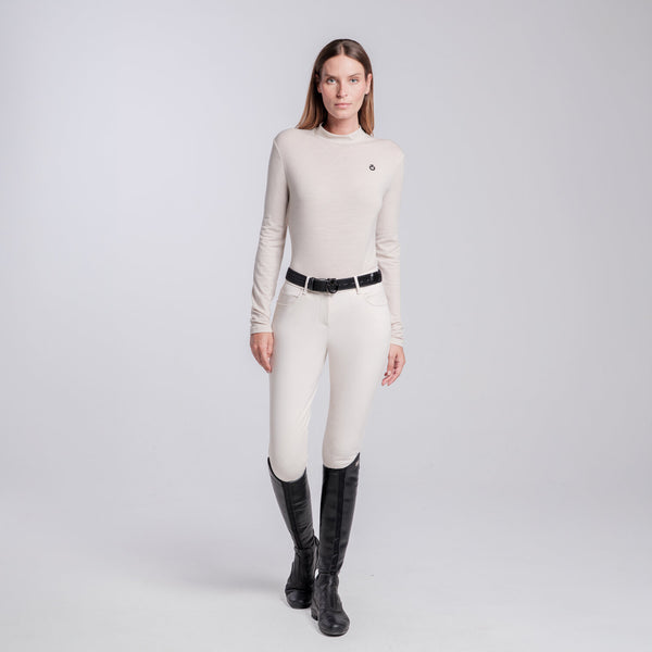 Cavalleria Toscana Damen Feinstrickshirt technische Wolle Rainy Day