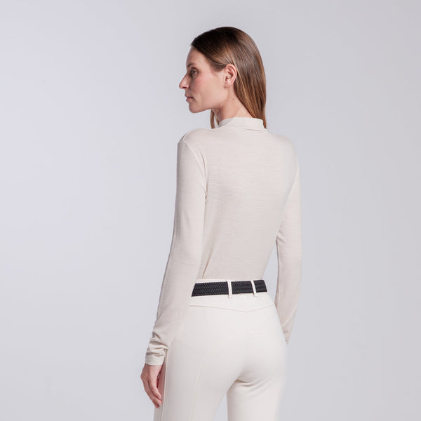 Cavalleria Toscana Damen Wollshirt Rainy Day Detail