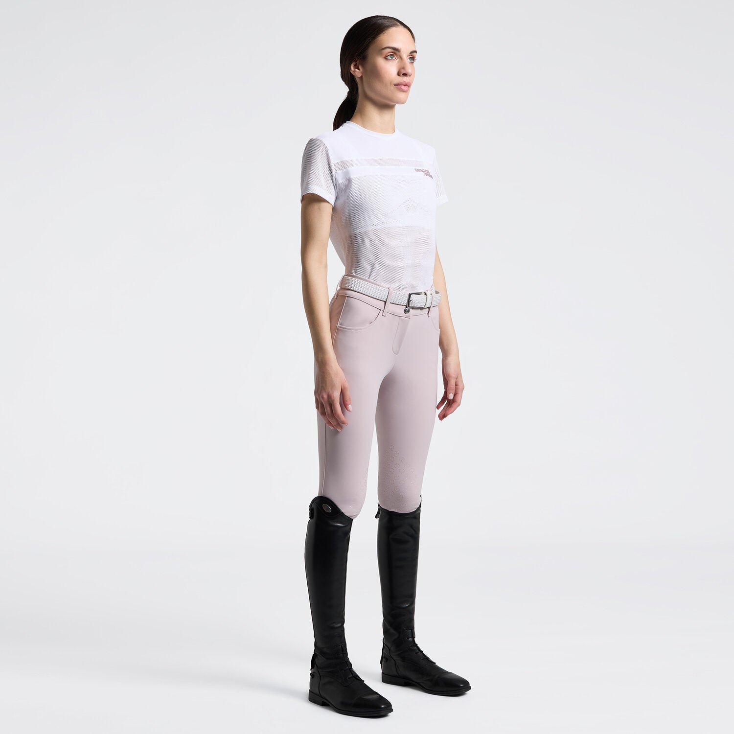 Cavalleria Toscana Damen T-Shirt Perforated – Weiß