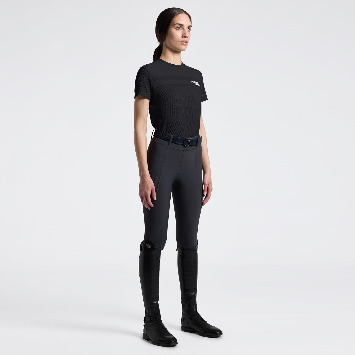 Cavalleria Toscana Damen T-Shirt Perforated – Anthrazit