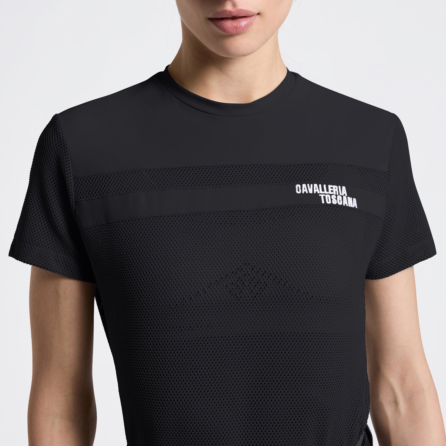 Cavalleria Toscana Damen T-Shirt Perforated – Anthrazit
