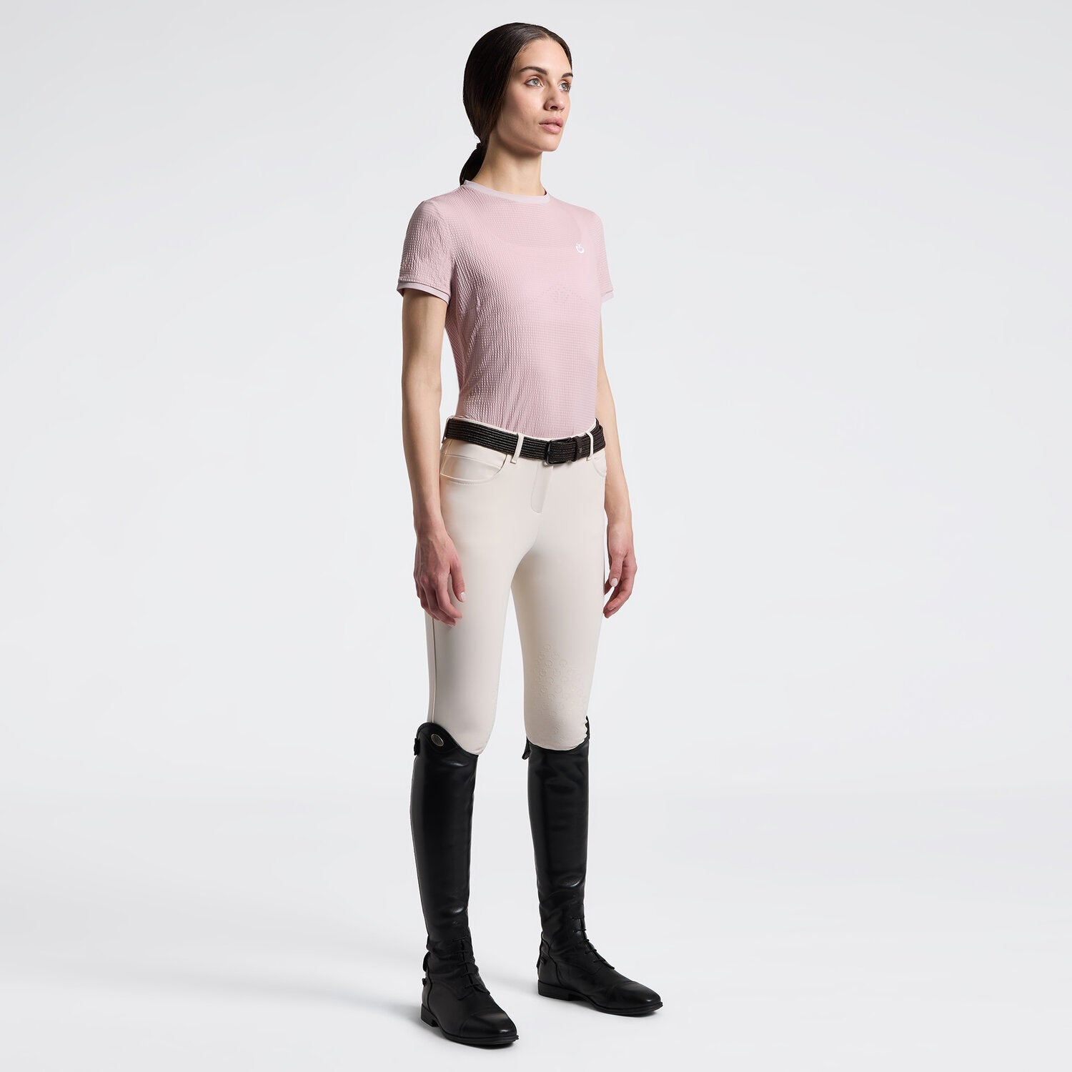 Cavalleria Toscana Damen T-Shirt Streifenjersey – Violet Ice