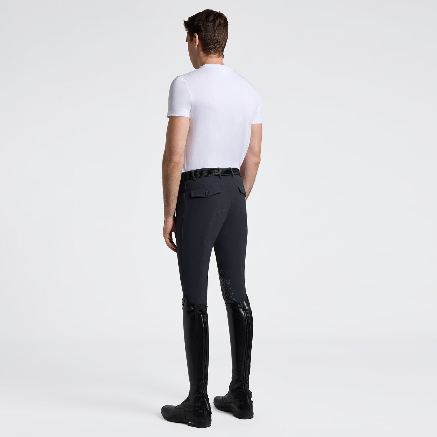 Cavalleria Toscana Herren T-Shirt mit Logostickerei – Weiß