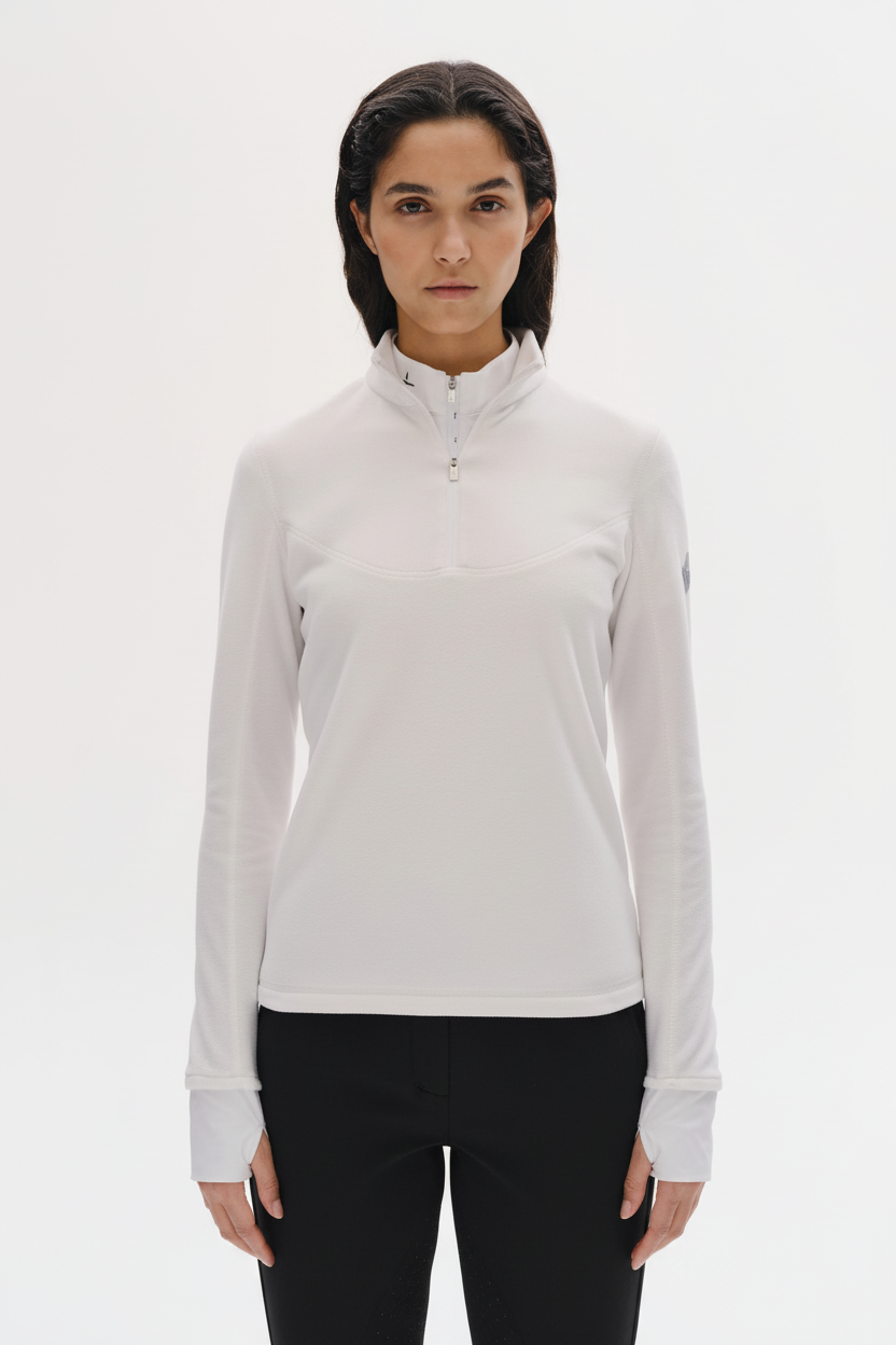Trolle Tech Fleece Half Zip Sweatshirt – Female | Atmungsaktives Outdoor-Reitshirt aus Mikrofleece