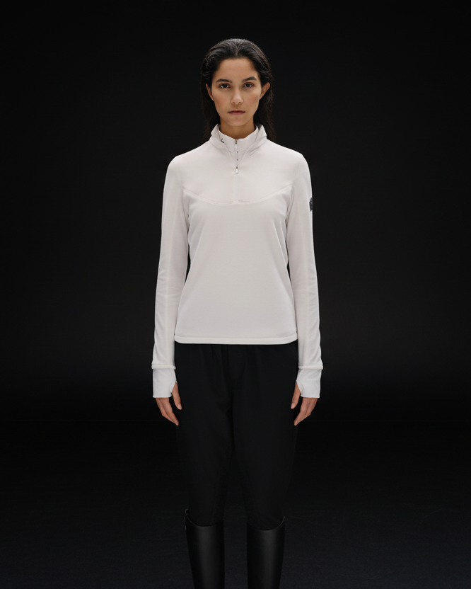 Trolle Tech Fleece Half Zip Sweatshirt – Female | Atmungsaktives Outdoor-Reitshirt aus Mikrofleece