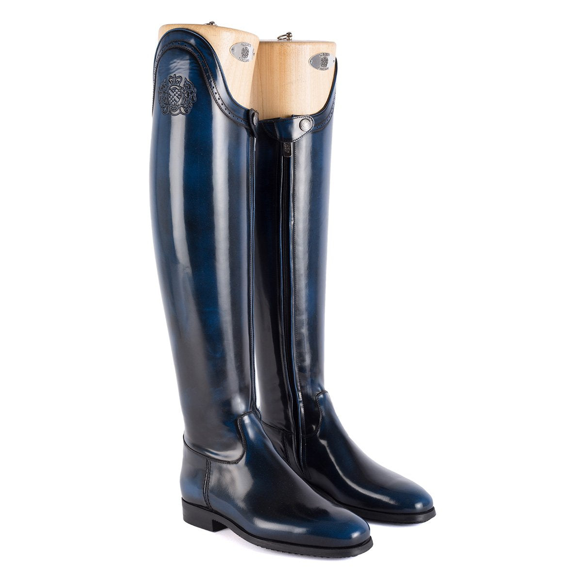 Alberto Fasciani Dressage C1 Indios Blue Dressurstiefel in Blau glänzend – Ansicht 2
