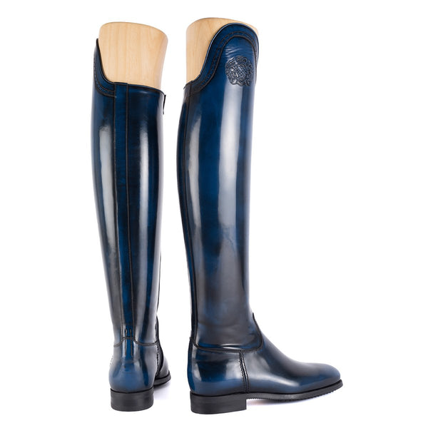 Alberto Fasciani Dressage C1 Indios Blue Dressurstiefel in Blau glänzend – Ansicht 3