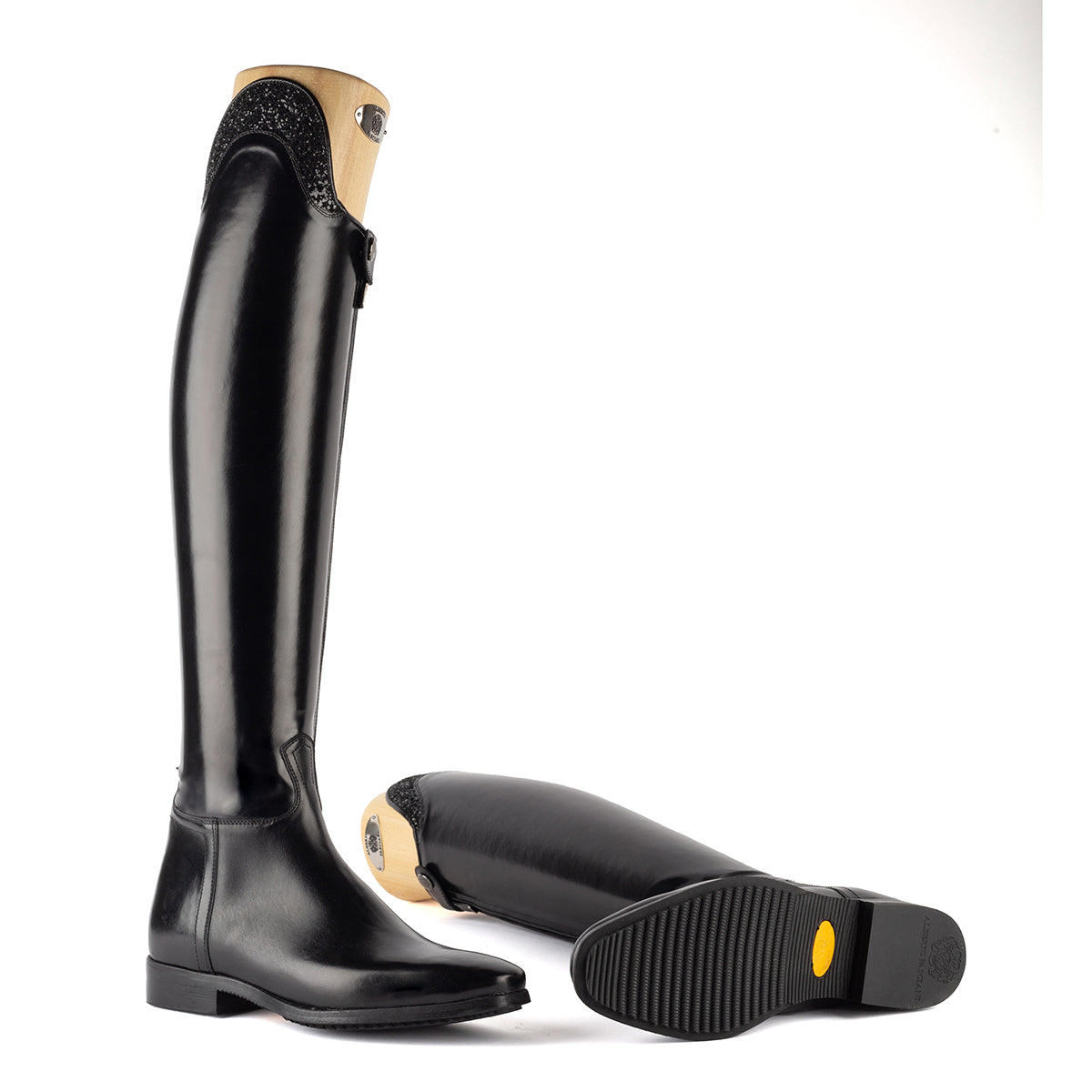 Alberto Fasciani Vienna 31044 Dressurstiefel in Schwarz mit schwarzem Strass – Ansicht 7