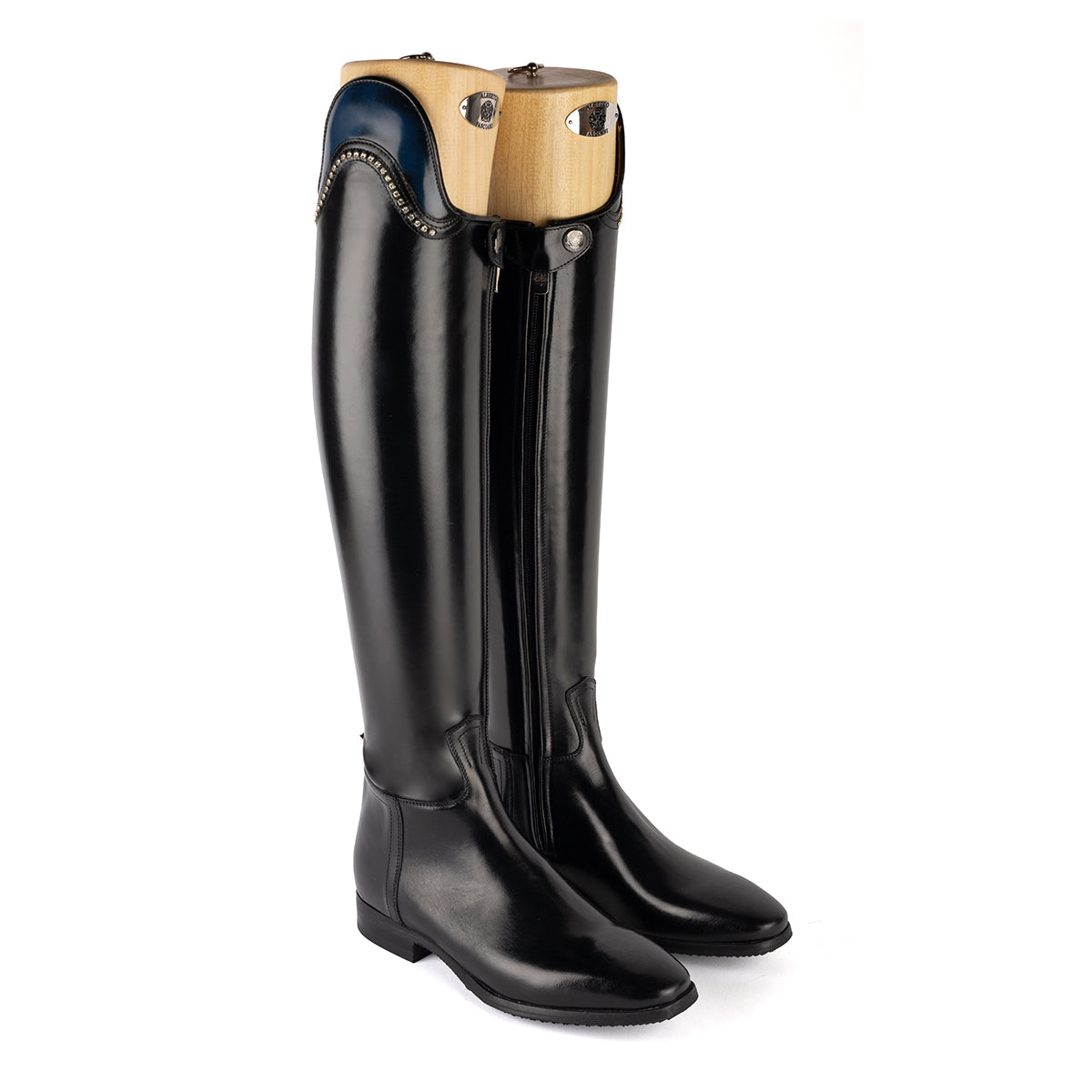 Alberto Fasciani Vienna 31046 Dressurstiefel in Schwarz mit Navy-Top – Ansicht 2