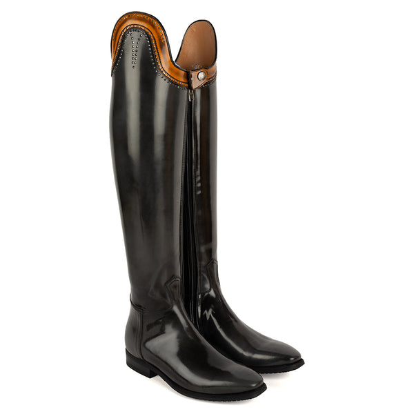Alberto Fasciani Vienna 31049 Dressurstiefel in Schwarz mit Cordoba Orange – Ansicht 3