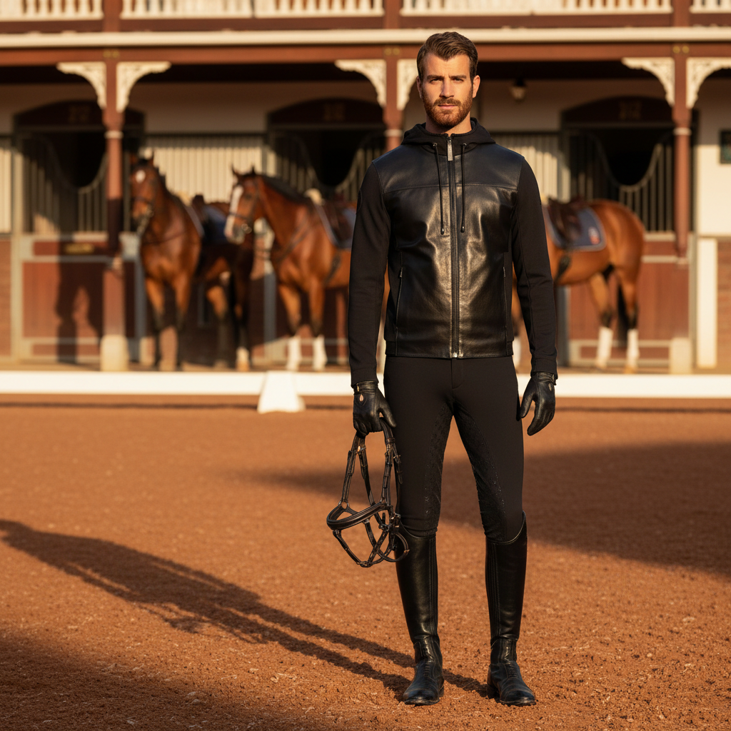 Men's leather jacket with style and function