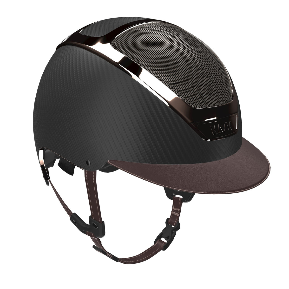 KASK Dogma Carbon Matt Reithelm in Dunkelbraun mit Carbon-Schale