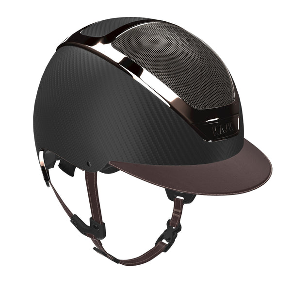 KASK Dogma Carbon Matt Reithelm in Dunkelbraun mit Carbon-Schale
