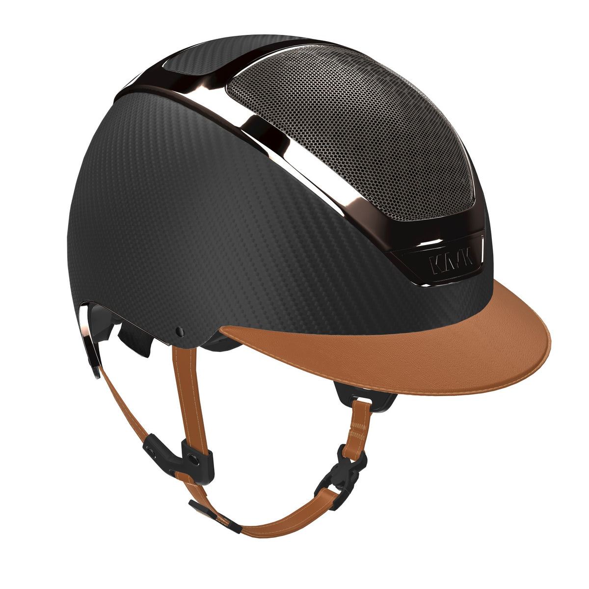 KASK Dogma Carbon Matt Reithelm in Hellbraun mit Carbon-Schale