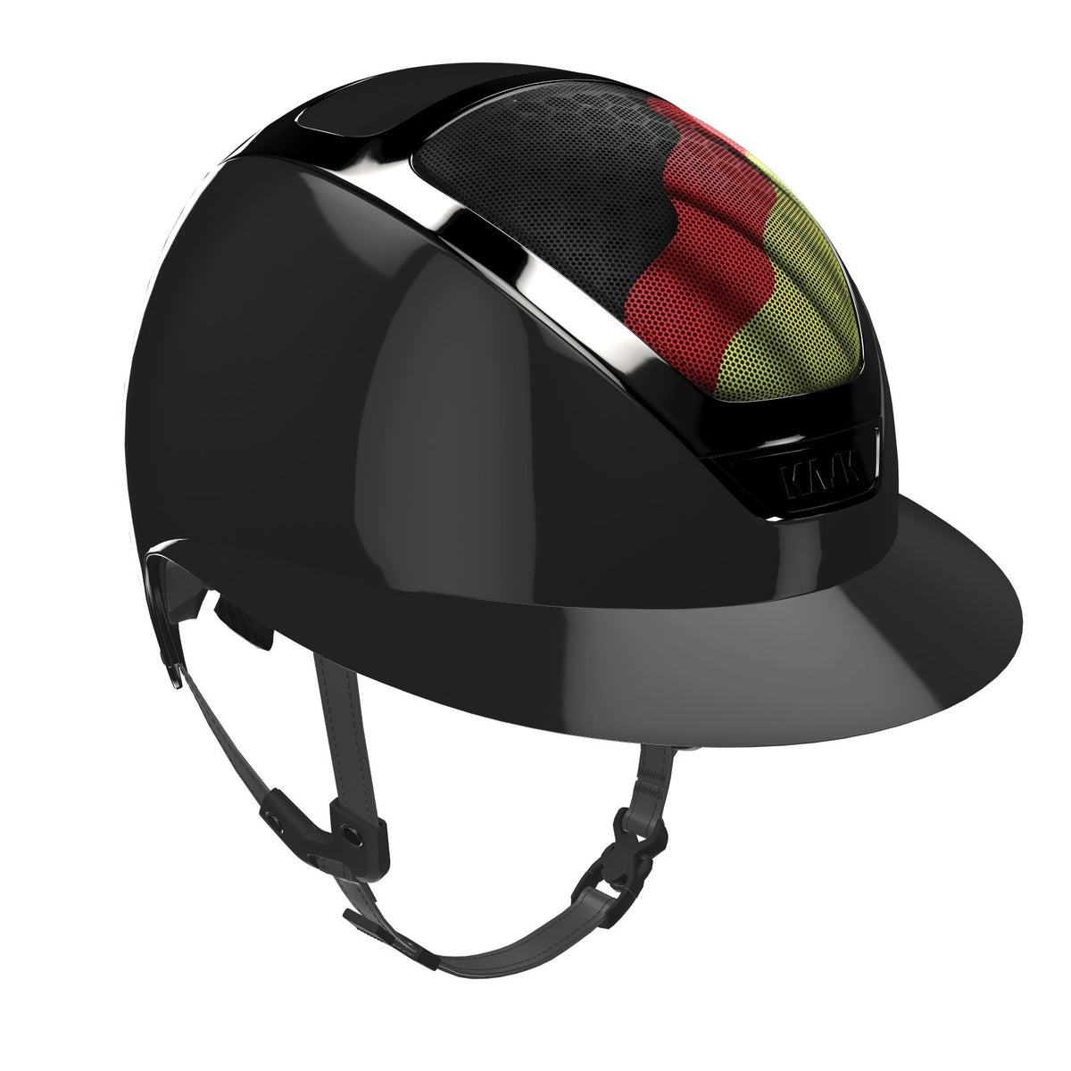 KASK Star Lady Reithelm Pure Shine Schwarz mit Deutschlandflagge auf den Lüftungsöffnungen