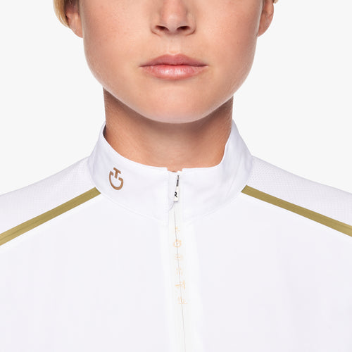 CAVALLERIA TOSCANA Damen Reitshirt REVO PREMIER JERSEY Weiss Gold